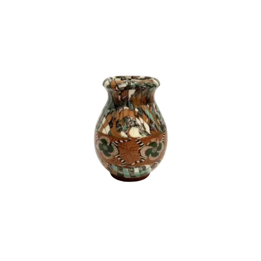 Vintage Jean Gerbino Small Urn Shaped Vase, Rust & Black