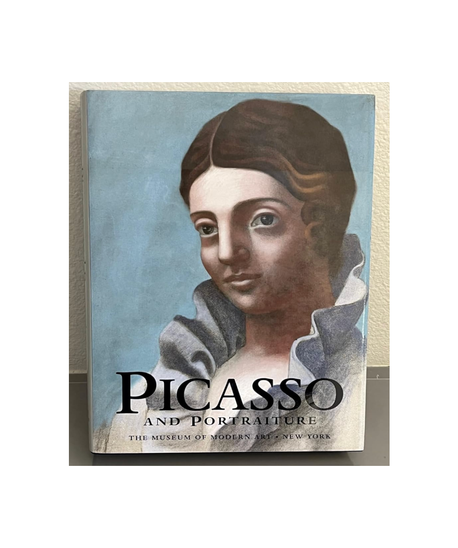 Picasso and Portraiture exhibition book, Museum of Modern Art New York, cover with a Picasso portrait of a woman.