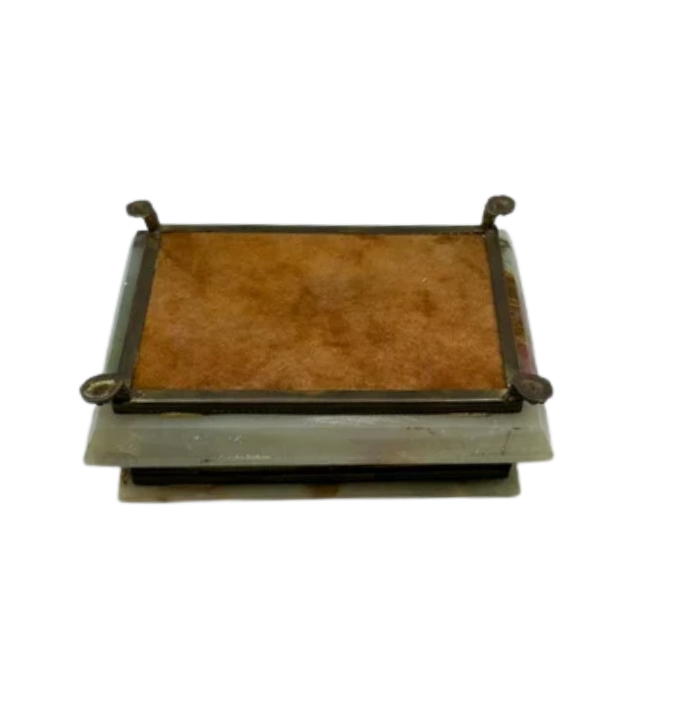 Vintage Onyx Hinged Jewelry Box