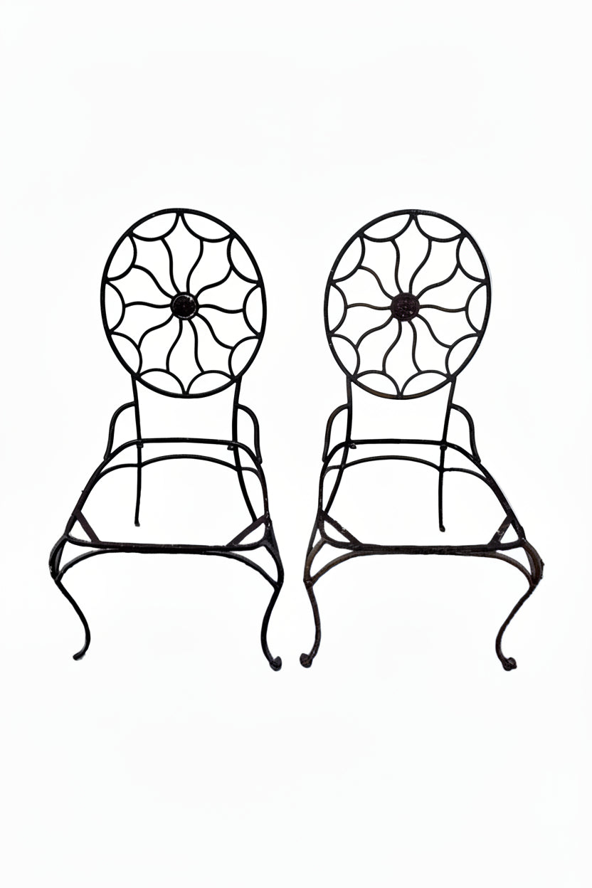 Vintage Wrought Regency Chairs, a Pair  image