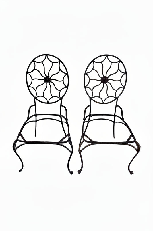 Vintage Wrought Regency Chairs, a Pair  image