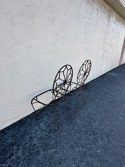 Vintage Wrought Regency Chairs, a Pair  image