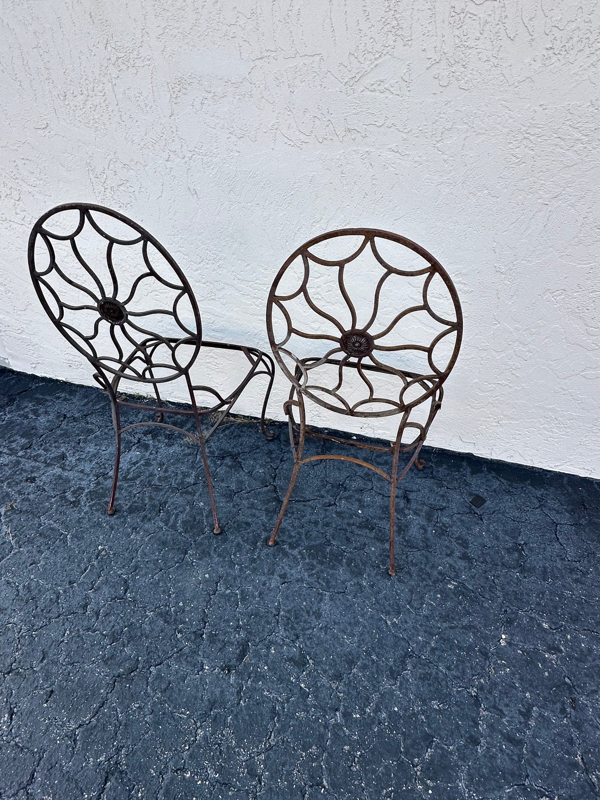 Vintage Wrought Regency Chairs, a Pair  image