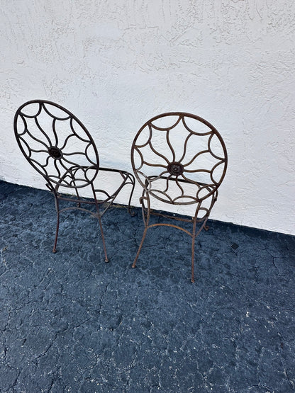 Vintage Wrought Regency Chairs, a Pair  image