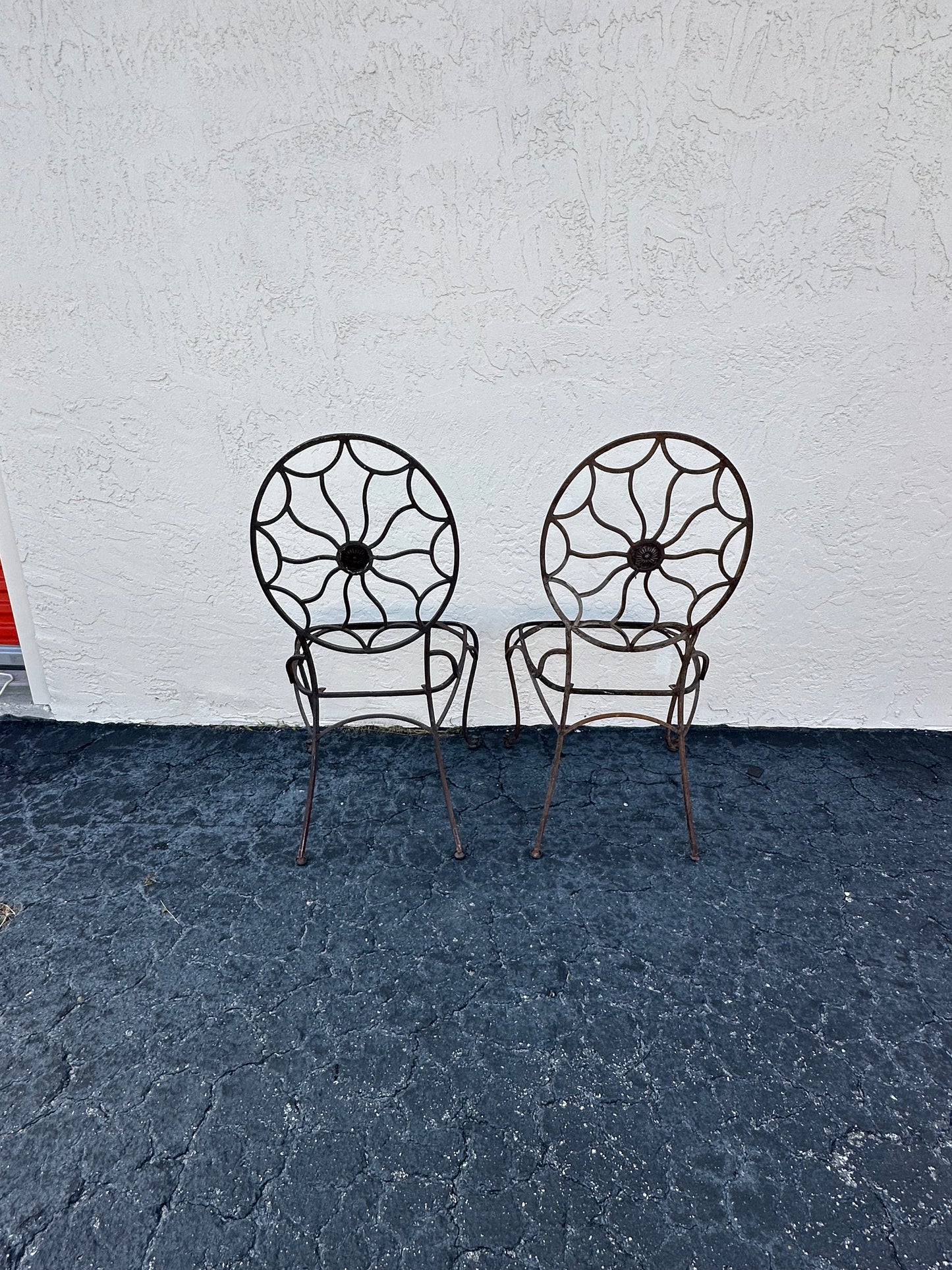 Vintage Wrought Regency Chairs, a Pair  image