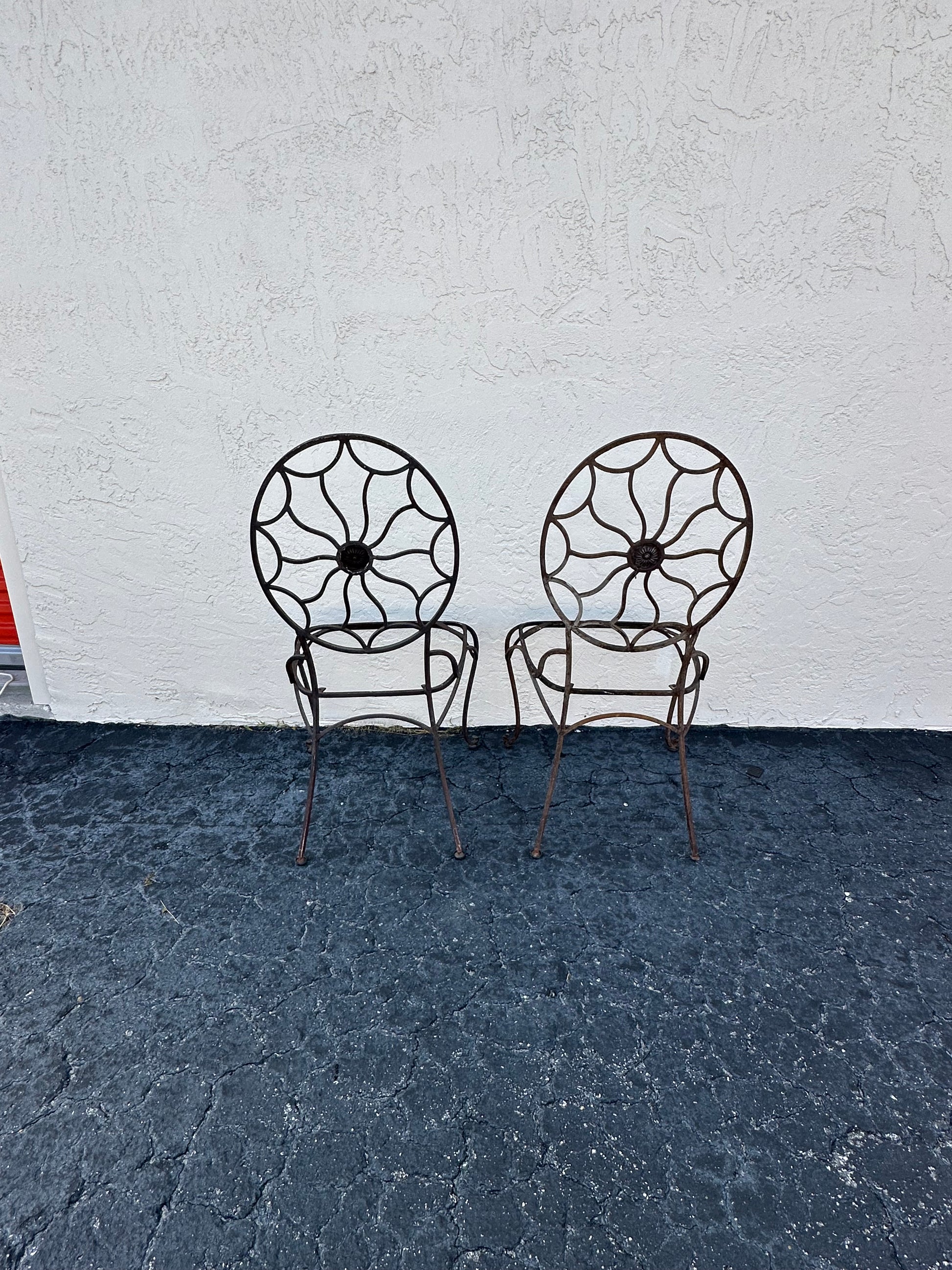 Vintage Wrought Regency Chairs, a Pair  image