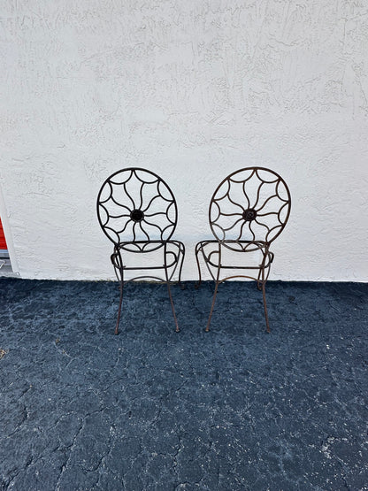 Vintage Wrought Regency Chairs, a Pair  image
