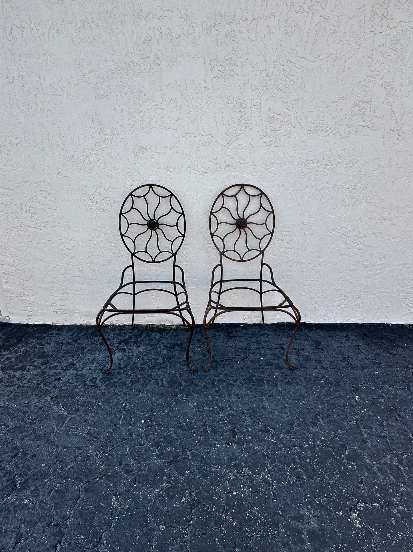 Vintage Wrought Regency Chairs, a Pair  image