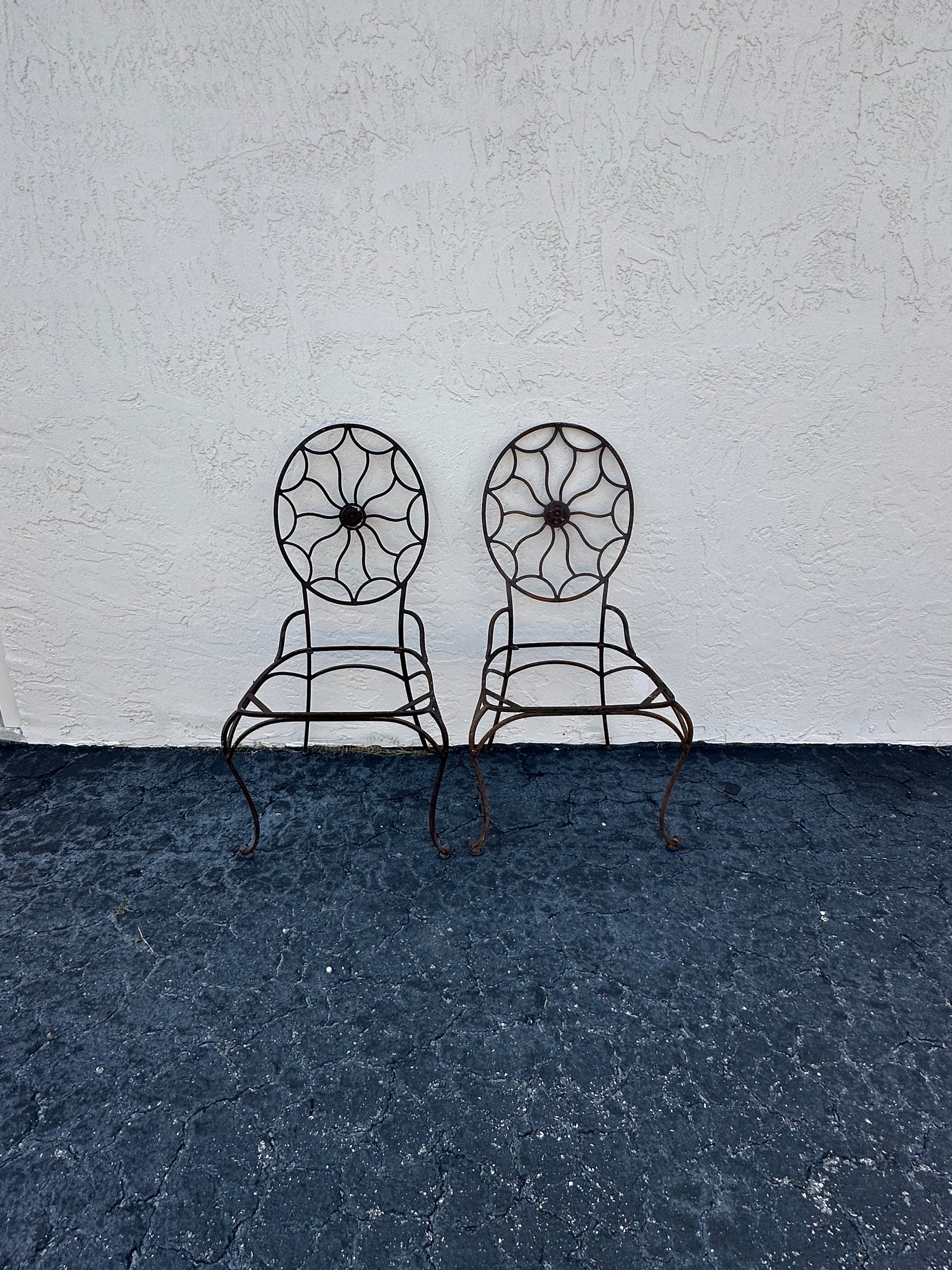 Vintage Wrought Regency Chairs, a Pair  image