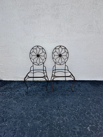 Vintage Wrought Regency Chairs, a Pair  image