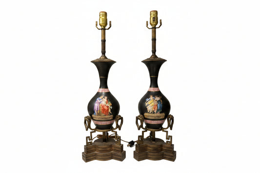 Vintage Neoclassical Table Lamps, a Pair image
