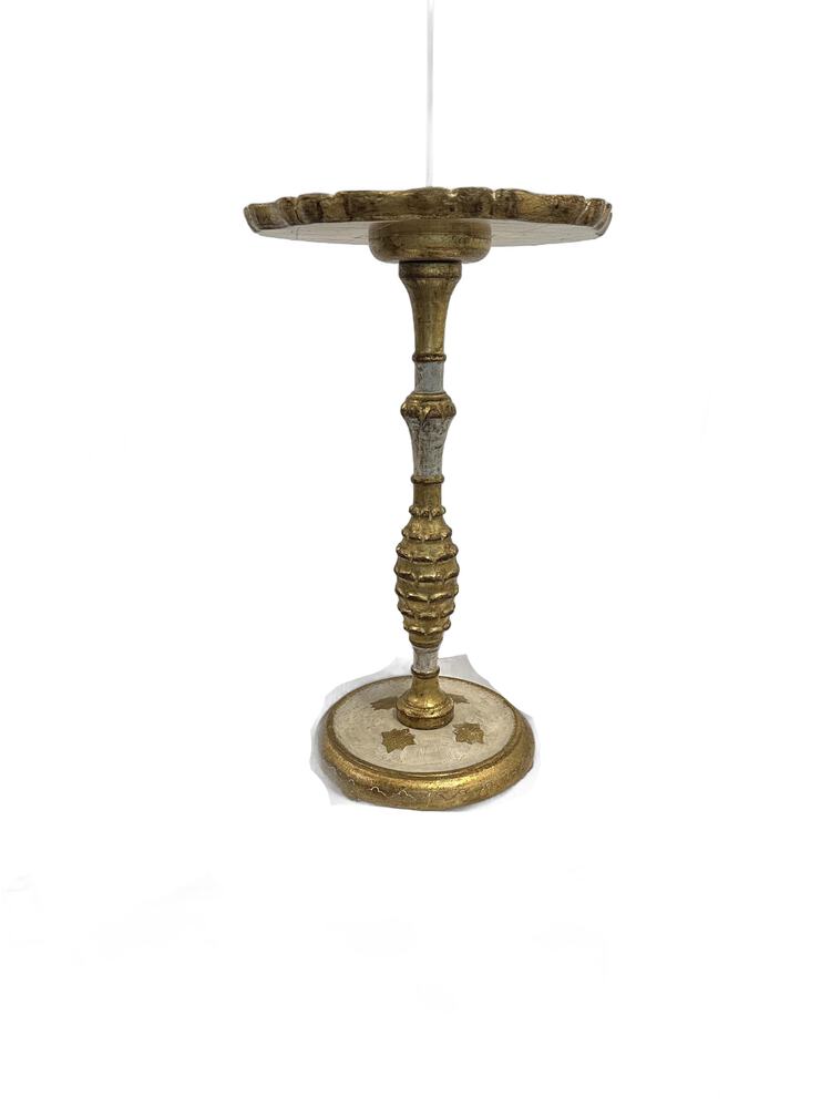 Vintage Florentine Side Table in Gilded Wood With White Accents image