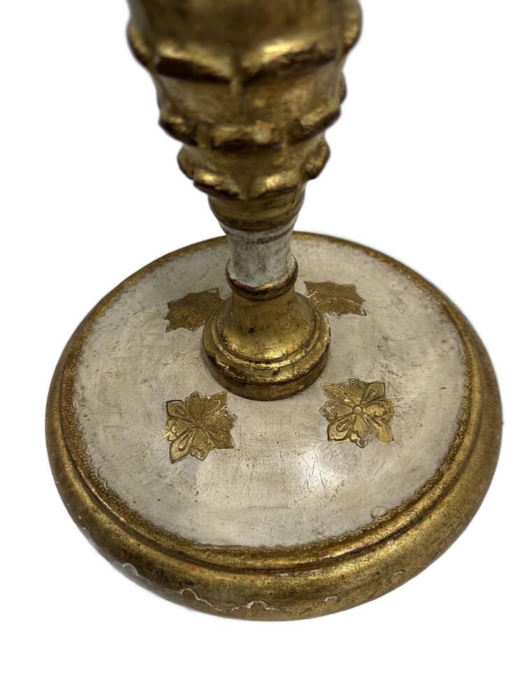 Vintage Florentine Side Table in Gilded Wood With White Accents image