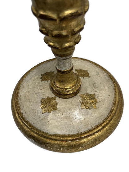 Vintage Florentine Side Table in Gilded Wood With White Accents image