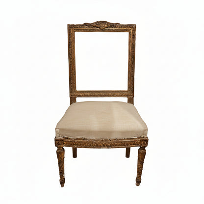 Antique Parcel-Gilt Louis XVI  Side Chair, A Pair image
