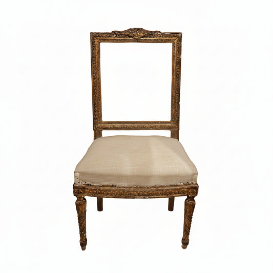 Antique Parcel-Gilt Louis XVI  Side Chair, A Pair image