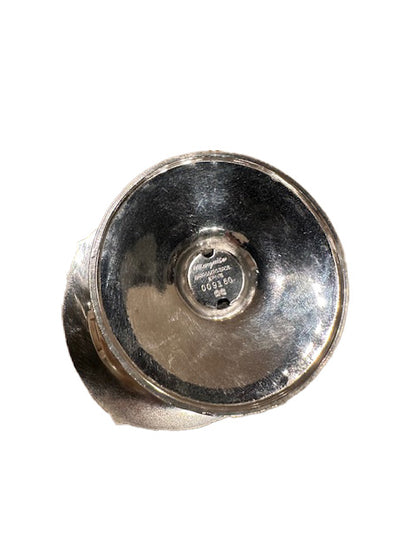 Underside of the compote foot showing the stamped maker's mark and pattern number.