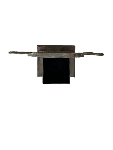 Overhead view of the mirrored urn vase rim and scroll handles