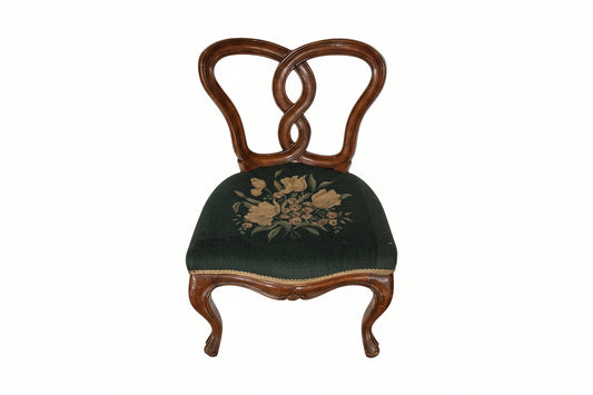 Vintage Bedroom or Dressing Chair With Needlepoint Seat image