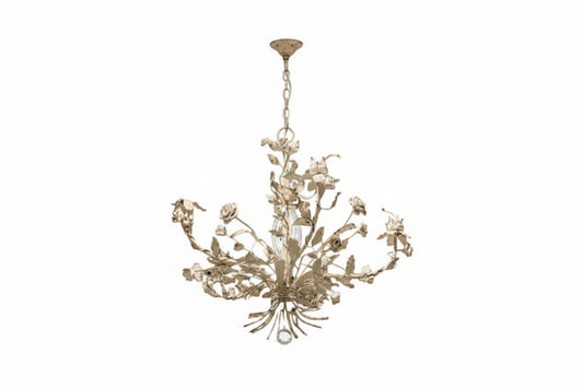 Vintage Wrought Iron Floral Ceiling Light image