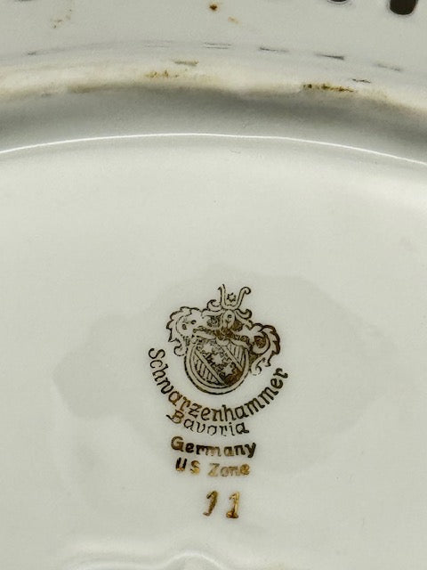 Underside of the bowl with gilt Schwarzenhammer Bavaria Germany US Zone maker's mark