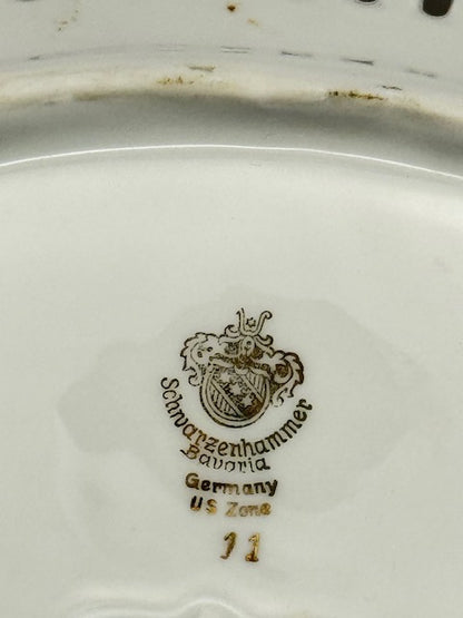Underside of the bowl with gilt Schwarzenhammer Bavaria Germany US Zone maker's mark