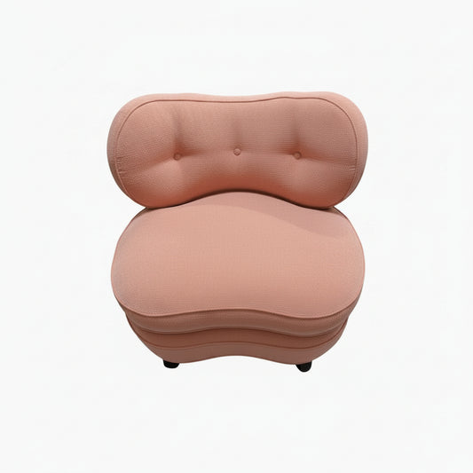 Antique Pink Coral Boudoir Chair,Newly Upholstered