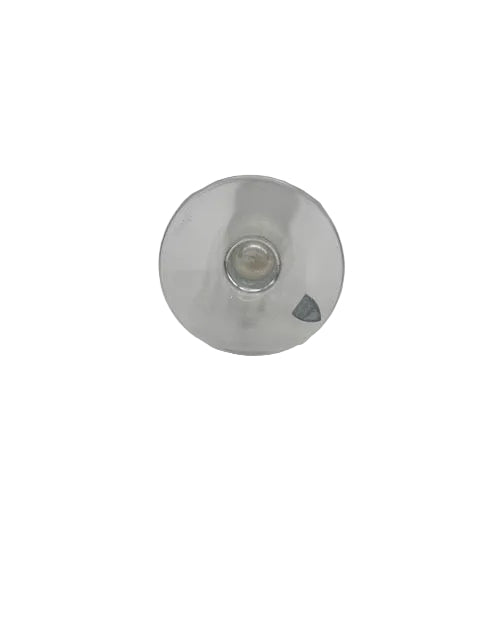 Top-down view into the narrow opening of the Orrefors frosted crystal bud vase