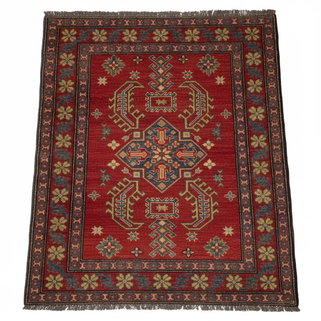 Vintage Red Kazak Area Rug