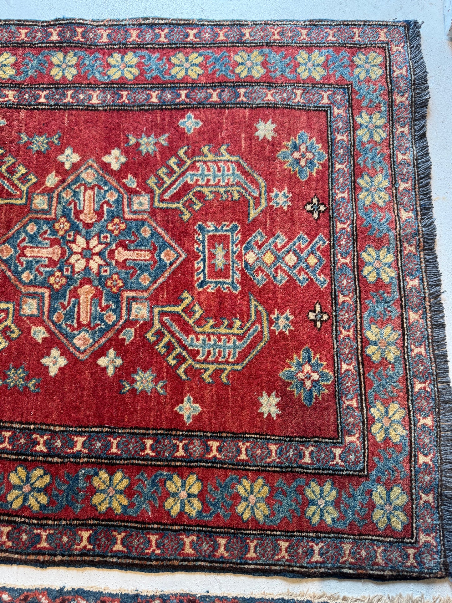 Vintage Red Kazak Area Rug