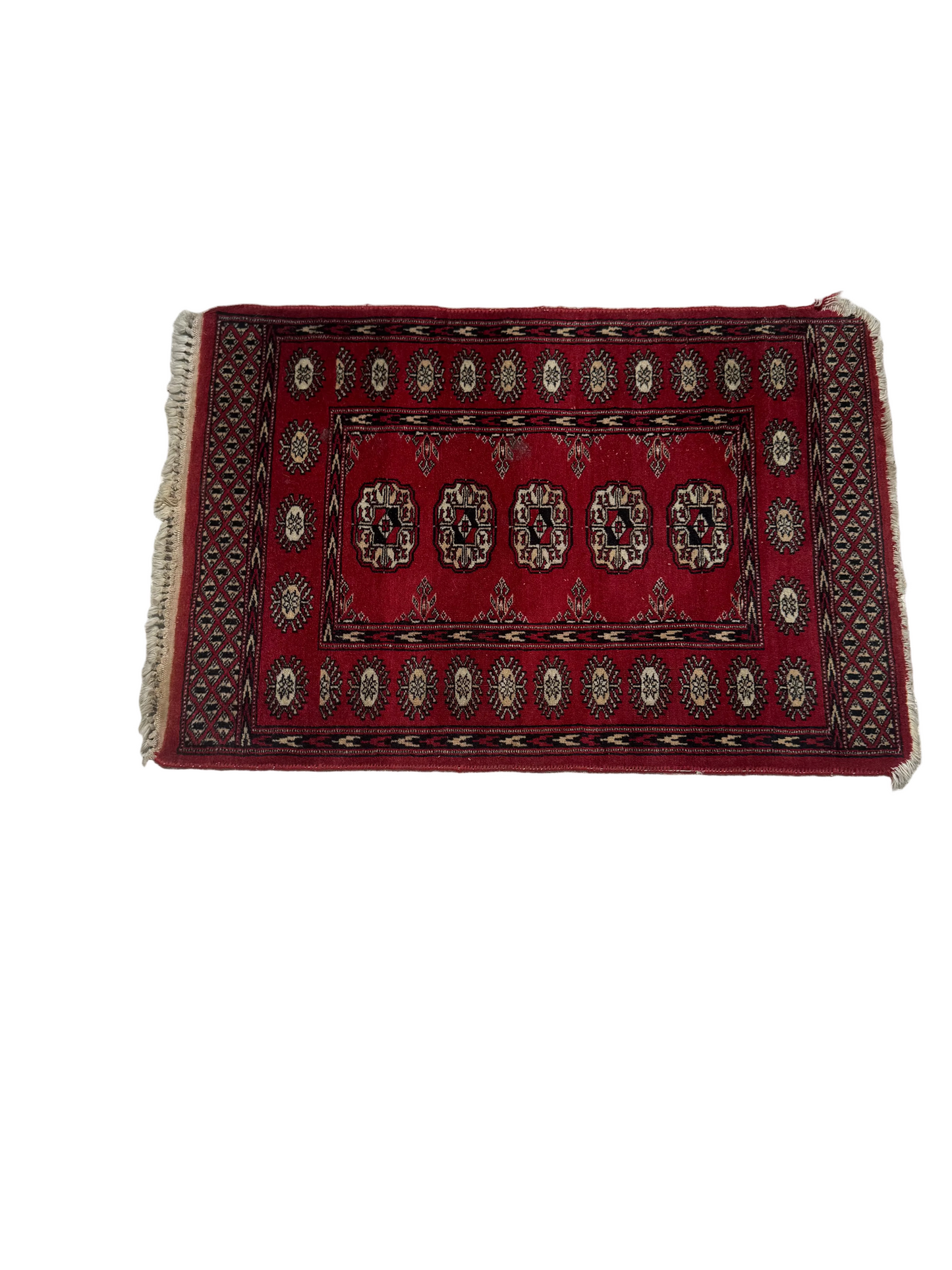 Vintage Red Bokhara Rug