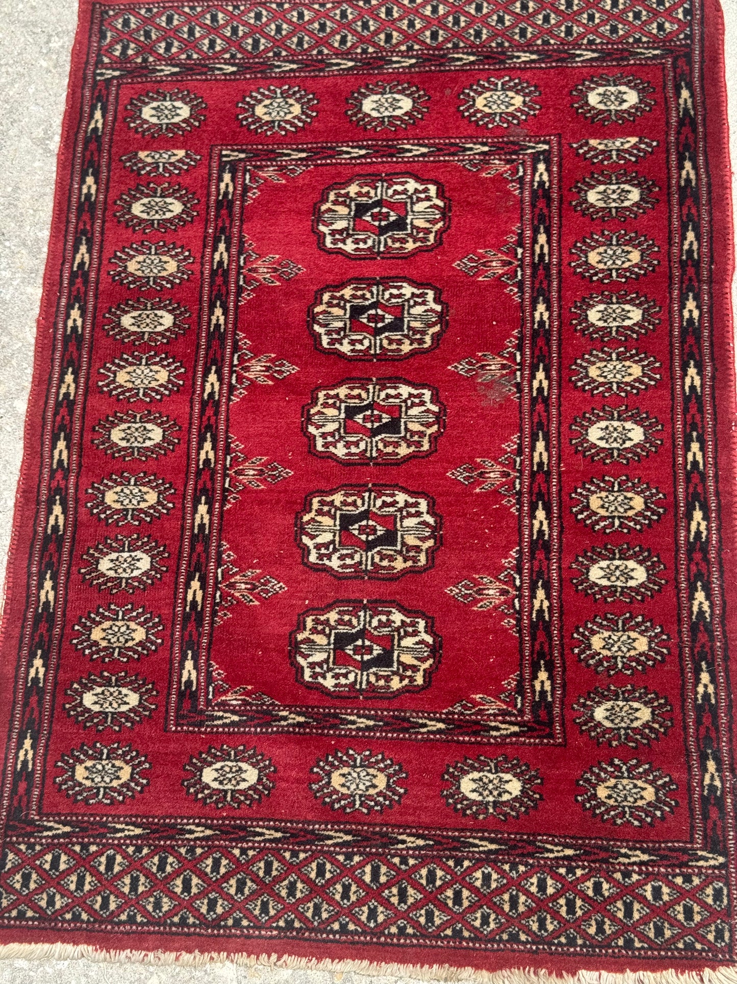 Vintage Red Bokhara Rug