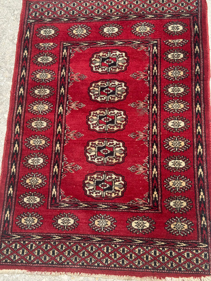 Vintage Red Bokhara Rug