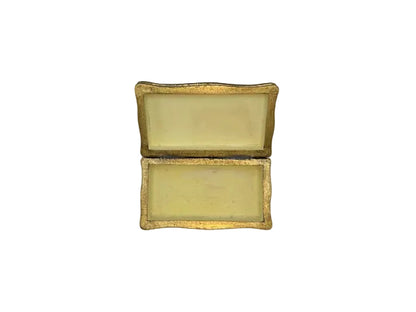 Open Florentine box showing plain cream-painted interior of lid and base