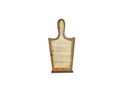 Back of gilded Florentine letter holder, tall cream panel with worn gold edges
