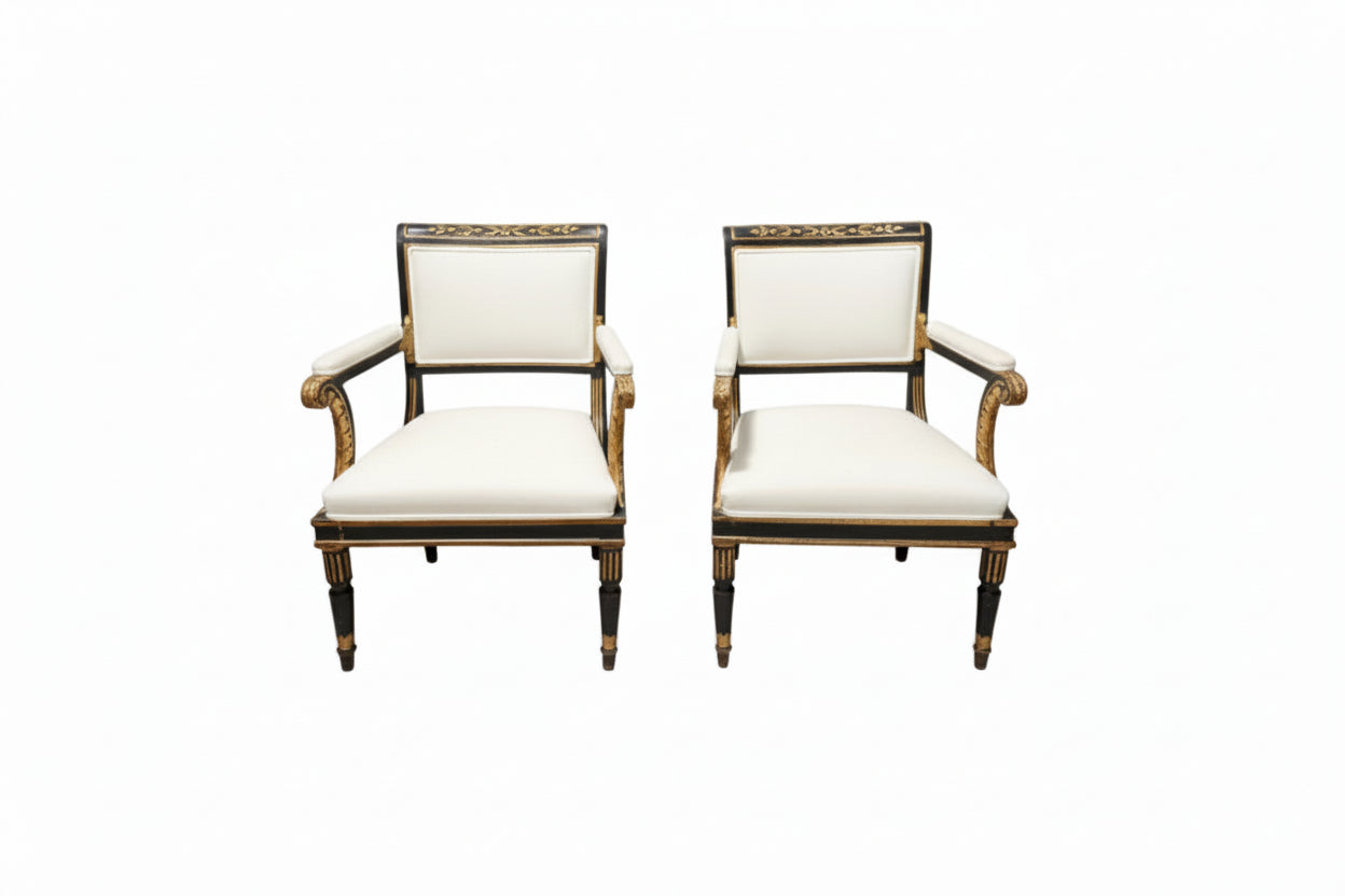 Regency Style Arm Chairs, Pair