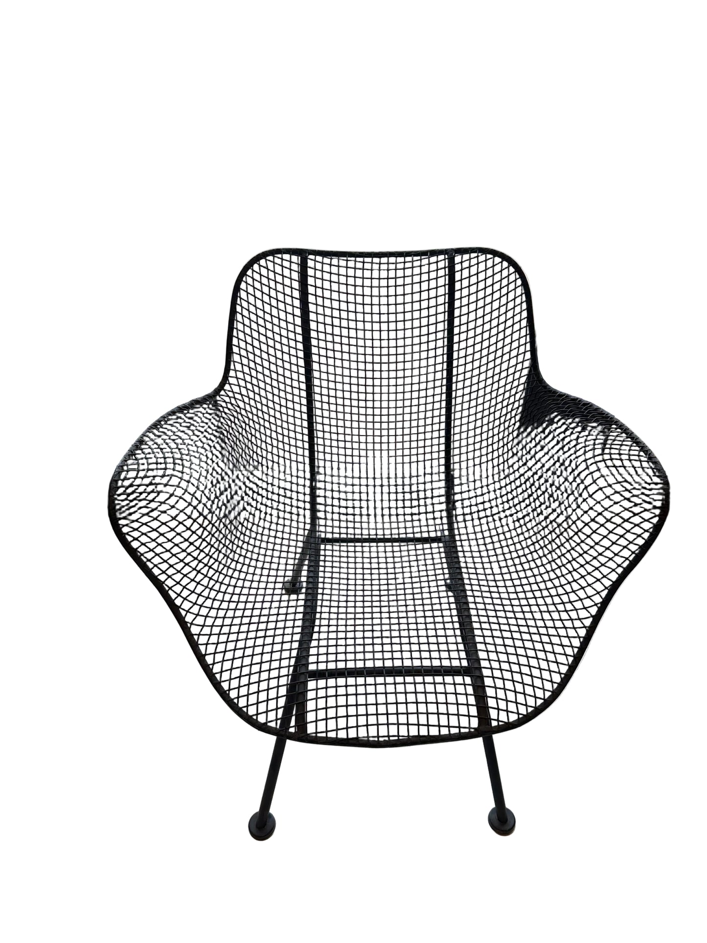 Black Russel Woodard Sculptura wire-mesh lounge chair, front view