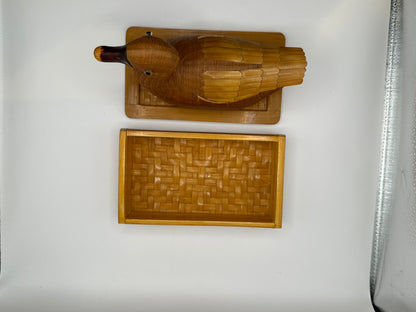 Vintage Shanghai Weave Lidded Duck Box