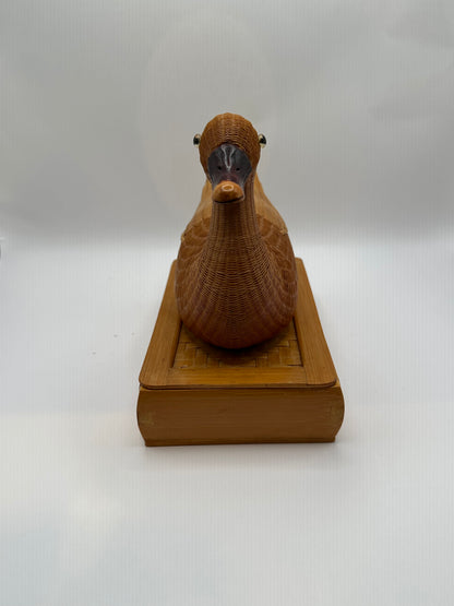Vintage Shanghai Weave Lidded Duck Box