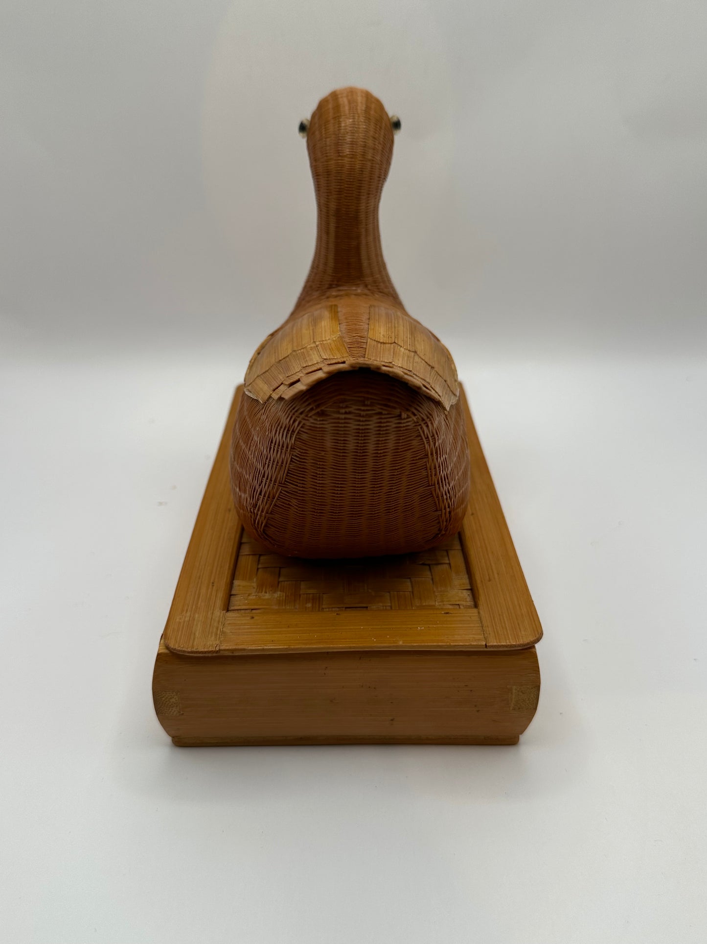 Vintage Shanghai Weave Lidded Duck Box