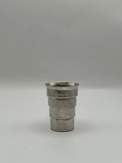 Vintage Art Deco silver-plate cocktail jigger, plain reverse side of the stepped tiered measure