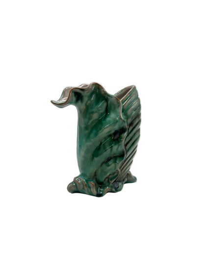 Vintage Deco Leaf Ceramic Vase, 1940's