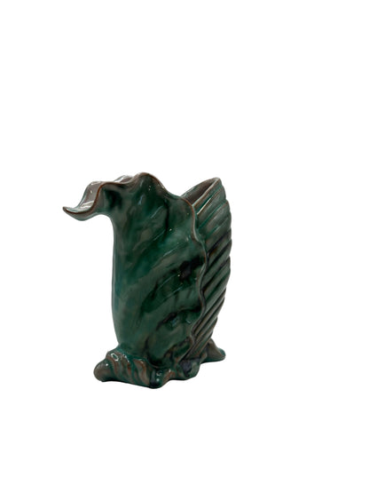 Vintage Deco Leaf Ceramic Vase, 1940's