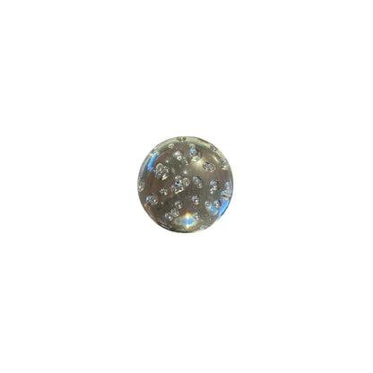 MCM clear controlled-bubble glass sphere with suspended bubbles, full view