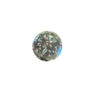 MCM clear controlled-bubble glass sphere, alternate view of internal bubbles