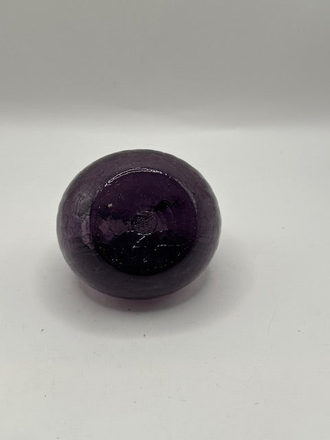 Underside view of the amethyst Blenko vase showing rounded base and pontil area