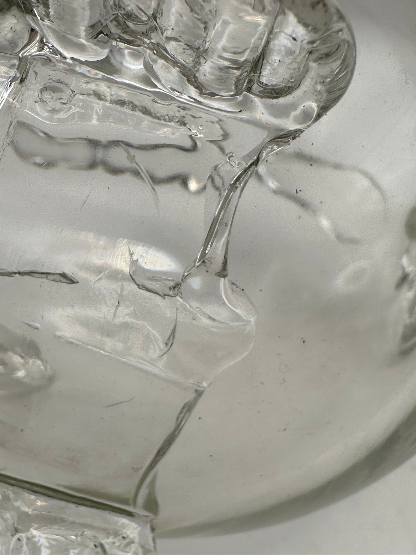 Detail of the Blenko fish vase applied glass scales and fin work