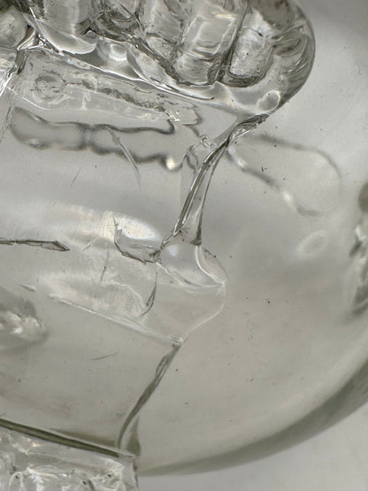 Detail of the Blenko fish vase applied glass scales and fin work
