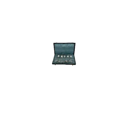 Demitasse spoon set shown in its open satin-lined case, distant view