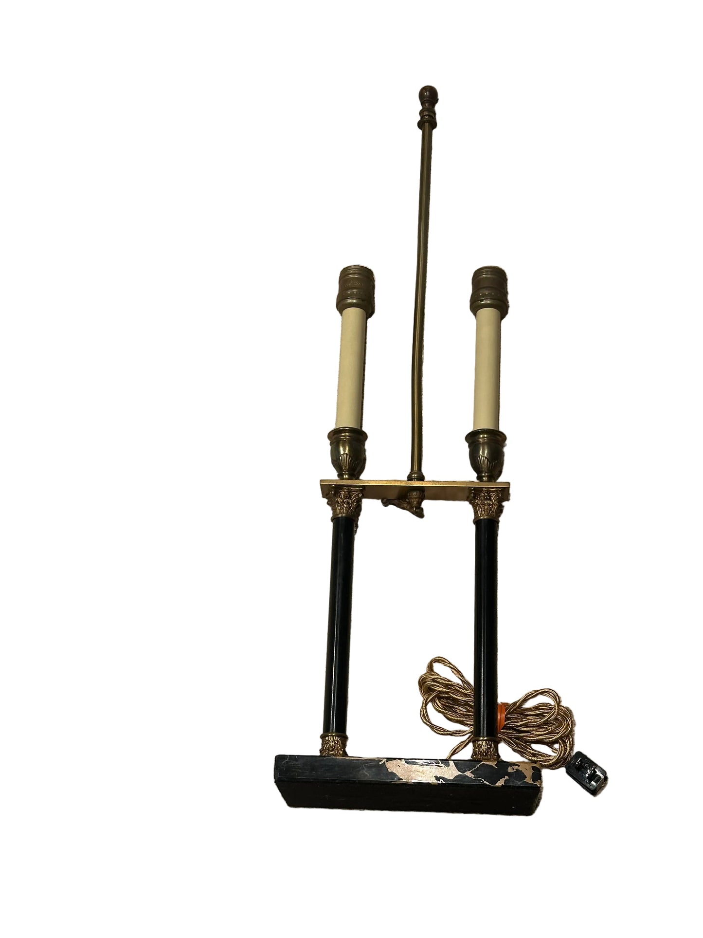 Vintage French Bouillotte Style Candlestick Table Lamp, Single